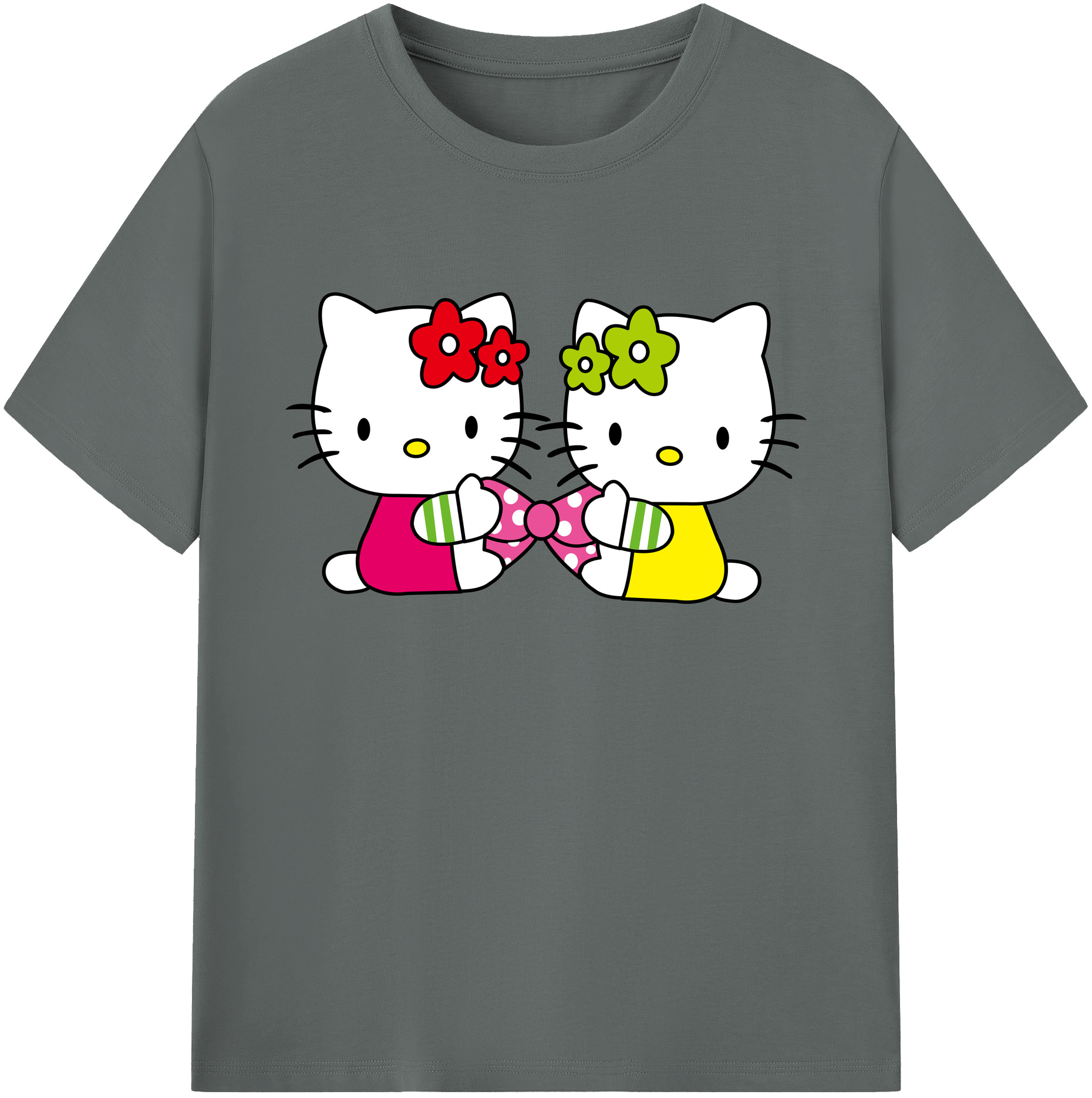 （画像用） Hello Kitty ハローキティ 綿100％ メンズ半袖Tシャツ｜肌触りやわらか＆通気性